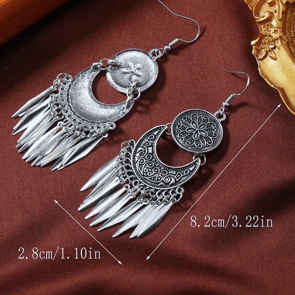 Any 4/$25! Silver Lightweight Boho Statement Earrings - Picture 3 of 5